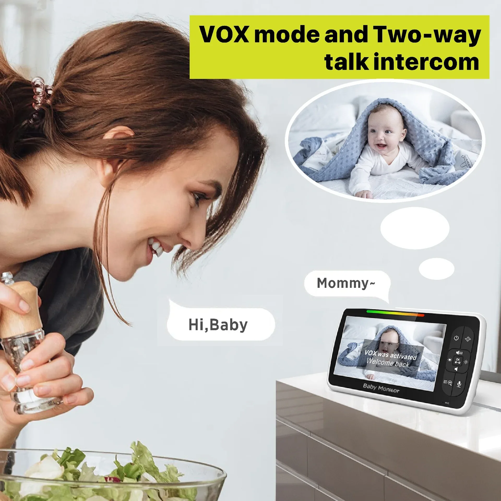 5.0 Inch Video Baby Monitor Wi - Audio X Music ulasan dan harga