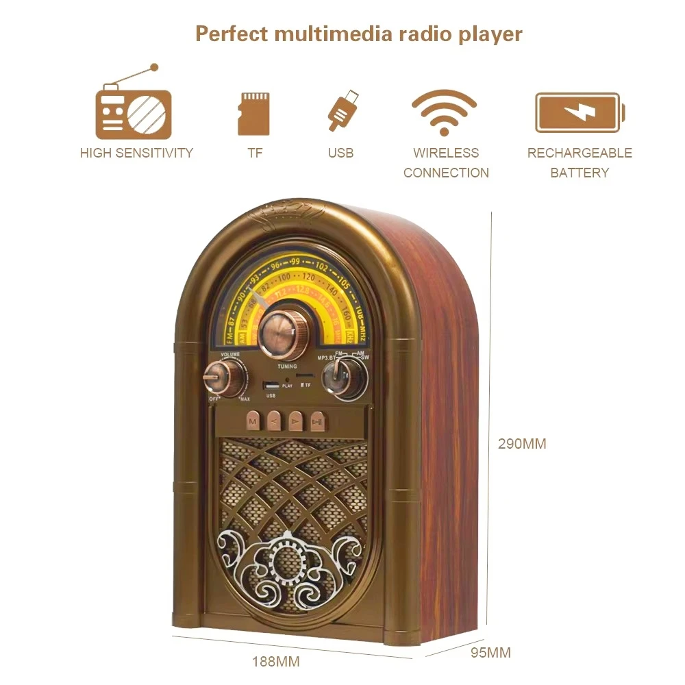R-1950BT Retro Portable Rechar - Audio Music Apple ulasan dan harga