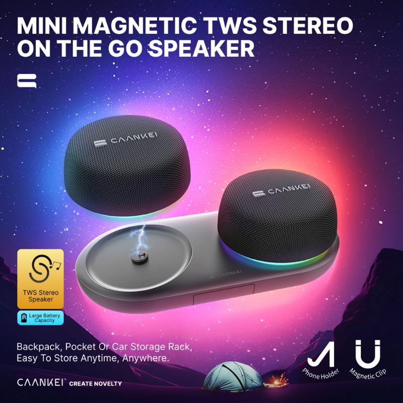 Magnetic Bluetooth Speaker wit - Audio Music Spotify ulasan dan harga